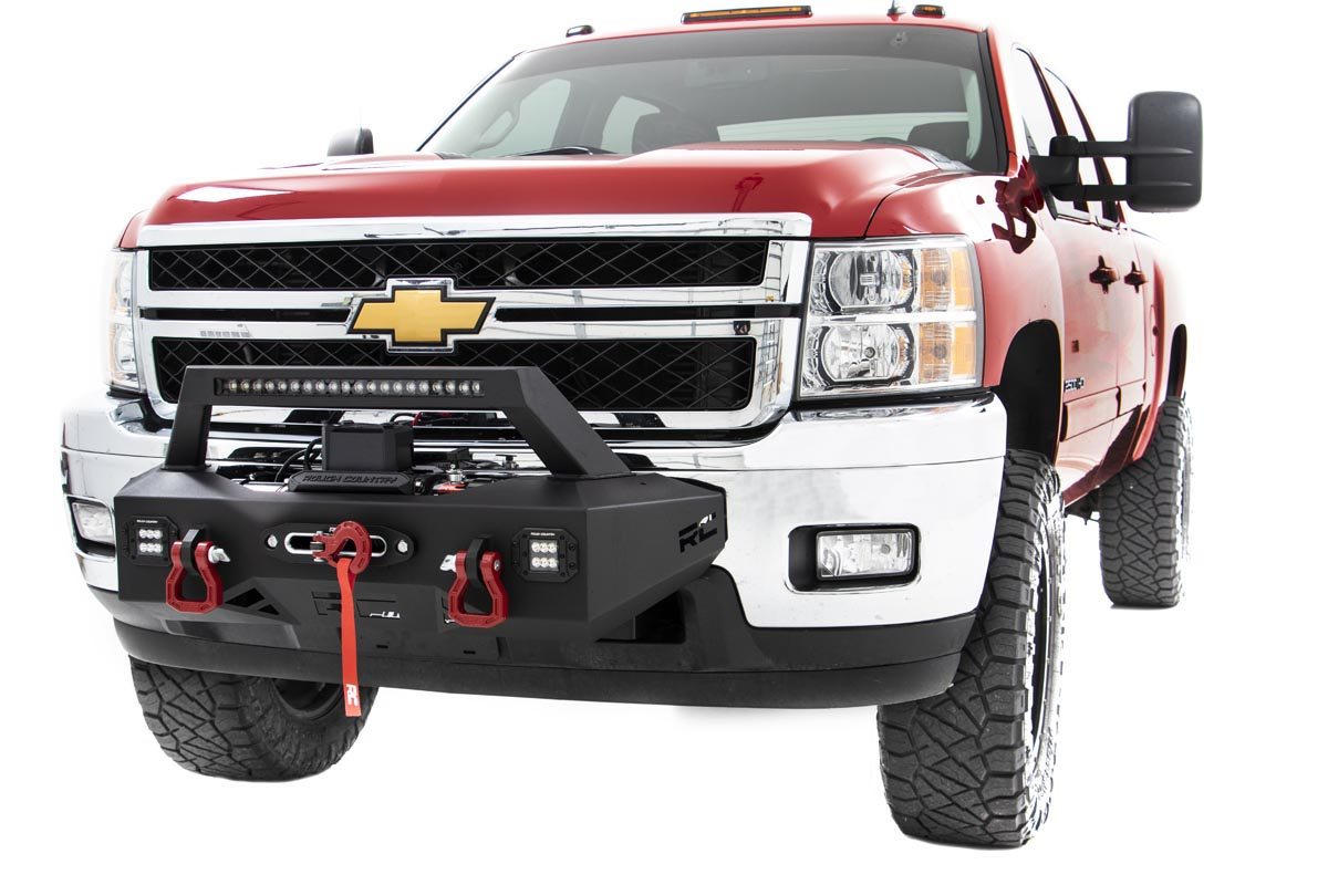 Chevrolet Silverado 3500 HD Winch Mount Kit - Front - Rough Country - EXO - Black - '11-'19